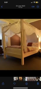 Queen four poster bed frame
