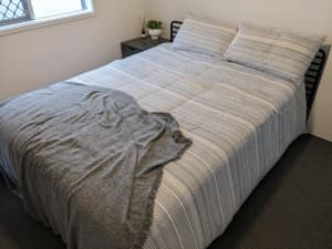 Queen Bed Frame with Clean mattress