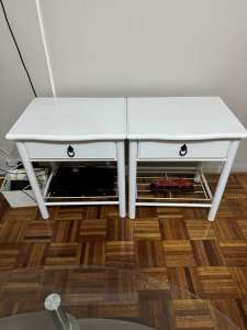 2 X White Bedside Tables
