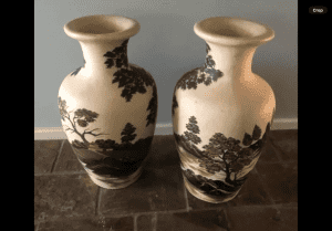 Pair of Hand painted pots/vases