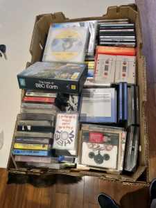 Box full of tapes and CDs - PENDING PICK UP