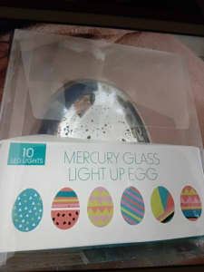 Brand New 10 colour change Mercury Glass light up egg
