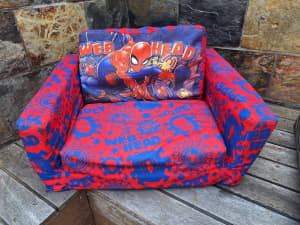 Toddler flip out sofa bed. Toddler seat. Spiderman seat. Kids couch.