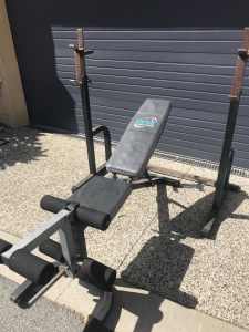 Weight bench squat rack gym equipment fitness weights