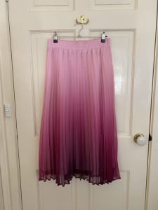 Portmans Pink Ombre Accordian Skirt Formal Casual Mid Length