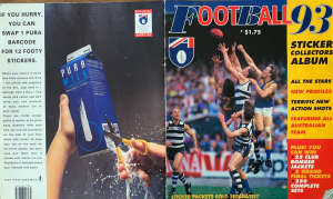 1993 AFL Footy Sticker Album Complete with 257 Stickers Affixed