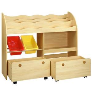 Keezi Kids Bookshelf Children Bookcase Toy Storage Box Organiser