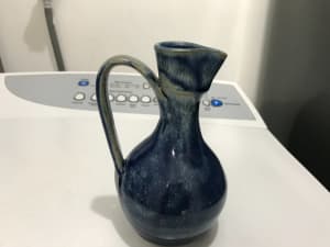 vintage blue pottery jug