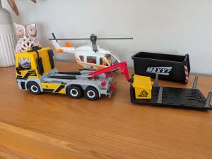 Playmobile Helicopter and Construction Stuck