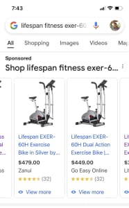 Lifespan Fitness Exercises Bike 60 H