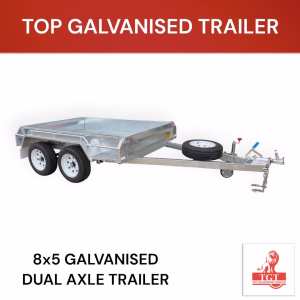 8x5 Tandem Trailer with Brakes Galvanised Box Trailer 2000kg ATM