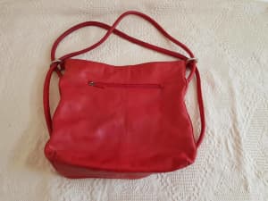 Red Leather Handbag/Backpack