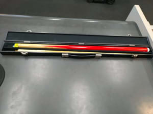Red Pool Cue with Crows Case