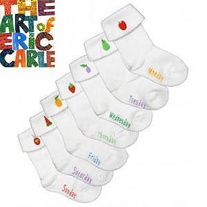 Baby Girl Boy Socks Pack Gift Eric Carle White NEW