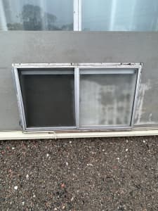 Silver aluminium frosted window