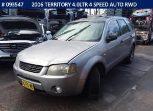 NOW WRECKING - 2006 TERRITORY 4.0LTR 4 SPEED AUTO RWD - STOCK 093547