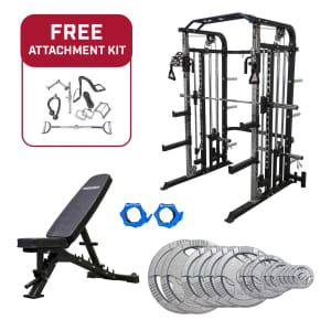 F10 Package ONE: AB200 Bench, & 100KG Hammertone Plates