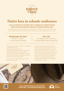 Native Bees in Schools Conference Coffs