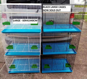 NEW SQUARE BIRD CAGES WHITE - LGE SIZE- $22each -READ AD!!
