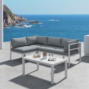 Aluminum Outdoor Sofa Set White