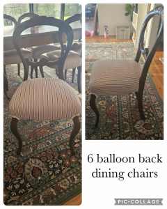 6 balloon back dining chairs