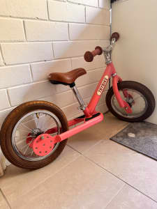 Trybike Steel 2 in 1 Balance Bike Pink Vintage