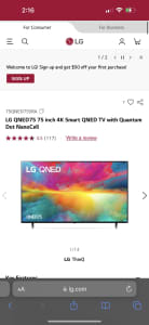 LG QNED75 75 inch 4K Smart QNED TV