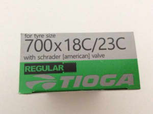 TIOGA 700 x 18/23 Schrader Valve Bicycle Tubes