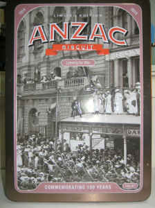 ANZAC biscuit tin - Leaving for War
