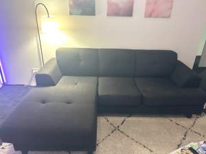 Reversible chaise lounge -black/charcol