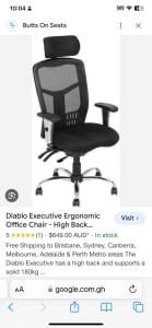 Diablo Executive Ergonomic Office chair - High Back..