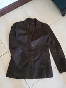 brown suede jacket size 12