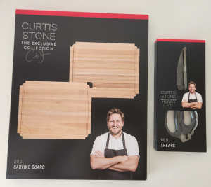 NEW Curtis Stone Wooden BBQ Carving Board & kitchen Scissors Coles