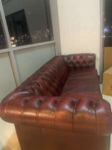 Chesterfield Leather Lounge - 3 seater - Excellent condition
