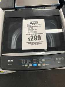 CHIQ 8KG Top Load Washing Machine Black (WTL79B)