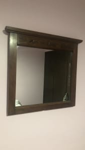 Vintage mirror with leaf inlay