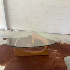 Modern Contemporary Retro ISAMU NOGUCHI Coffee Table Wood Glass