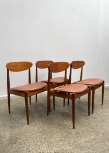 mid century modern 4 X PARKER 107 DINING CHAIRS, restored 60s