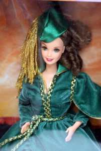 1994 Barbie as Scarlett OHara in GWTW - NRFB - green curtain dress