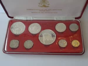 COMMONWEALTH OF THE BAHAMAS 1975 SILVER PROOF COIN SET, 9 COINS, CASED