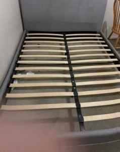 ! queen size fabric bed frame with mattress