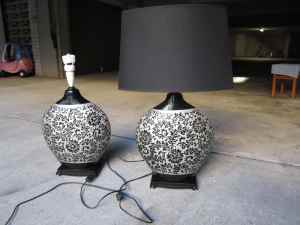 Pair of Shanghaied table lamps in perfect condition.
