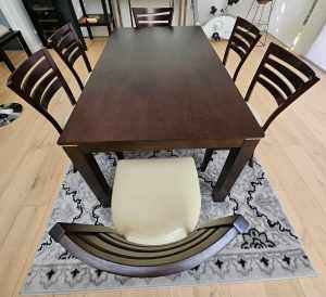 Wooden Dining table Set with six chairs
