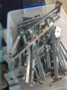 slat wall shop fittings shelf and clothes hangers