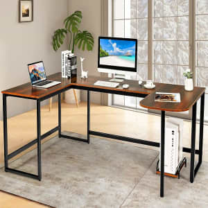 Wowmart Metal Wooden U-shape Computer Desk Study Office Study Table 2m