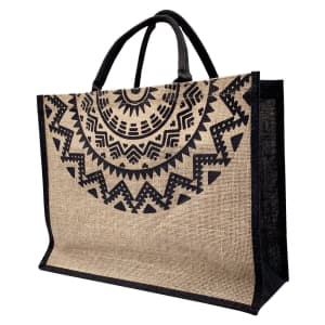 MYJUTE Jute Shopping Bag / Grocery Bag / Hand Bag Reusable, Laminated