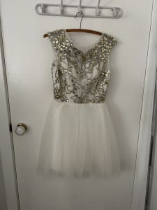 white and good mini formal dress