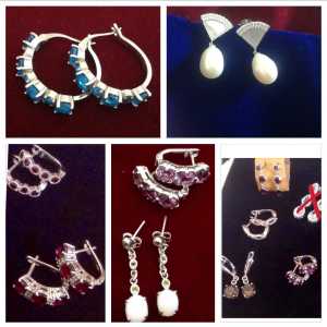 Various Genuine Silver Gemstone Earrings