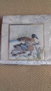 DIY stamped picture kit - Blue Winged Teal Ducks from Hallmark Design