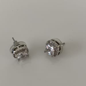 Silver Square Cut Earrings